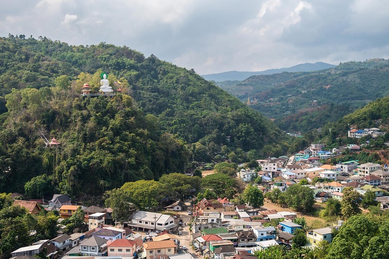 Mae Sai River the border between Thailand and Myanmar Burma