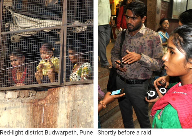 Red light district in Mumbai and shorty before a rais